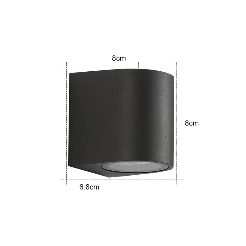 Applique murale extérieure en métal Tavon – LED blanc chaud, carrée ou ronde, noire