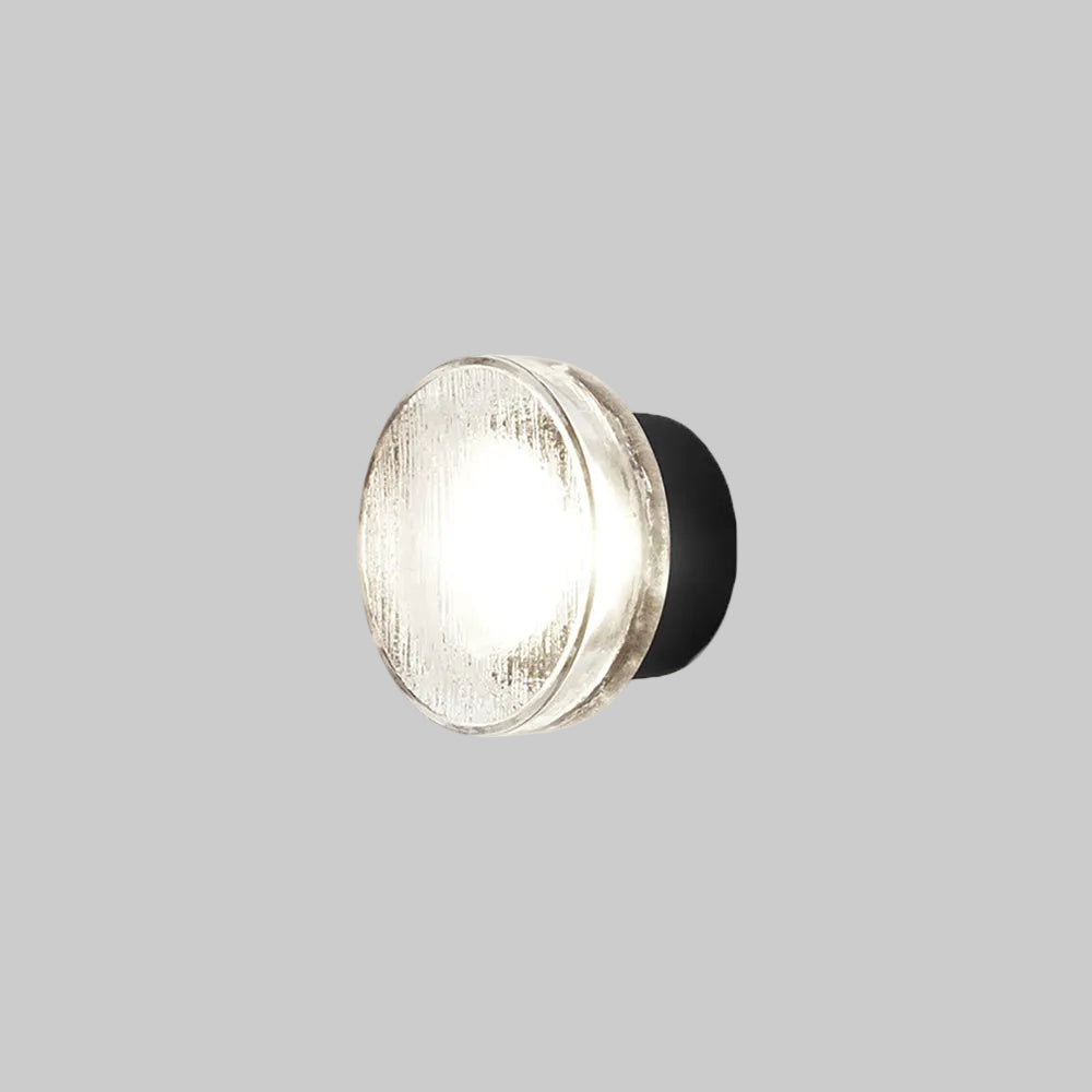 Applique murale extérieure mini bulle Ray – Métal et verre transparent, blanc chaud