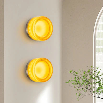 Applique murale extérieure mini tambour Ray – 4 W / Ambré