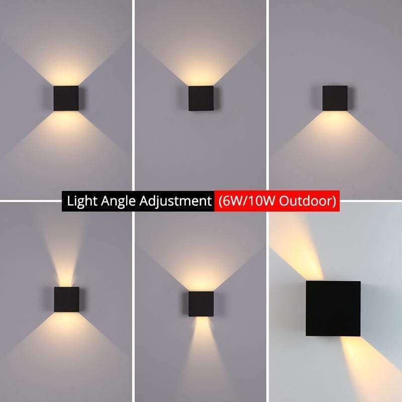 Applique murale extérieure orientable Nexu – Carré LED étanche en métal, 3 coloris