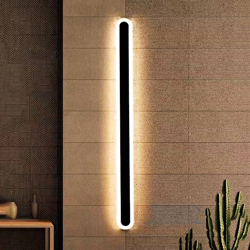 Applique murale extérieure ovale Orral – LED linéaire étanche, option détecteur de mouvement