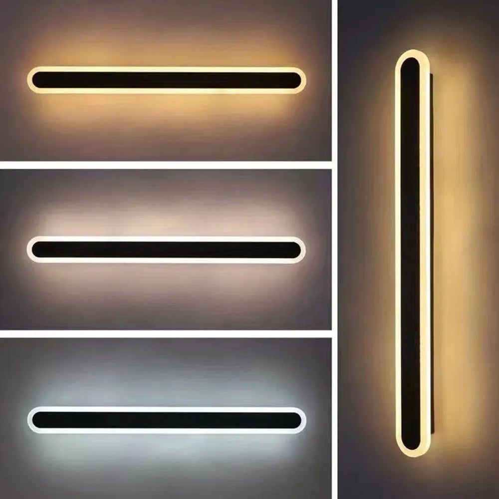 Applique murale extérieure ovale Orral – LED linéaire étanche, option détecteur de mouvement