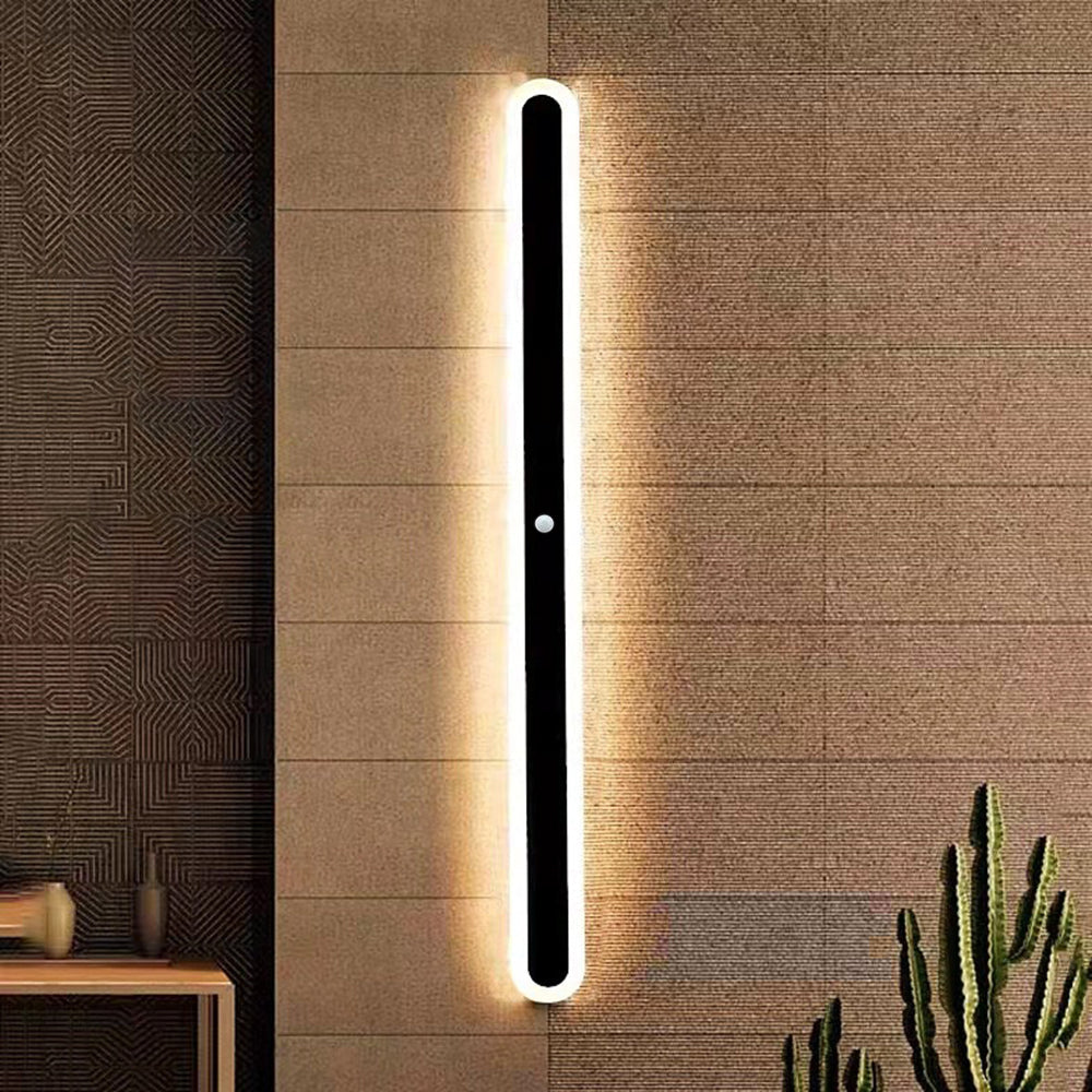 Applique murale extérieure ovale Orral – LED linéaire étanche, option détecteur de mouvement
