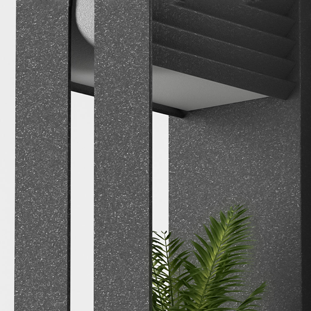 Applique murale extérieure porte-plante Ray – Rectangulaire noire, solaire ou filaire