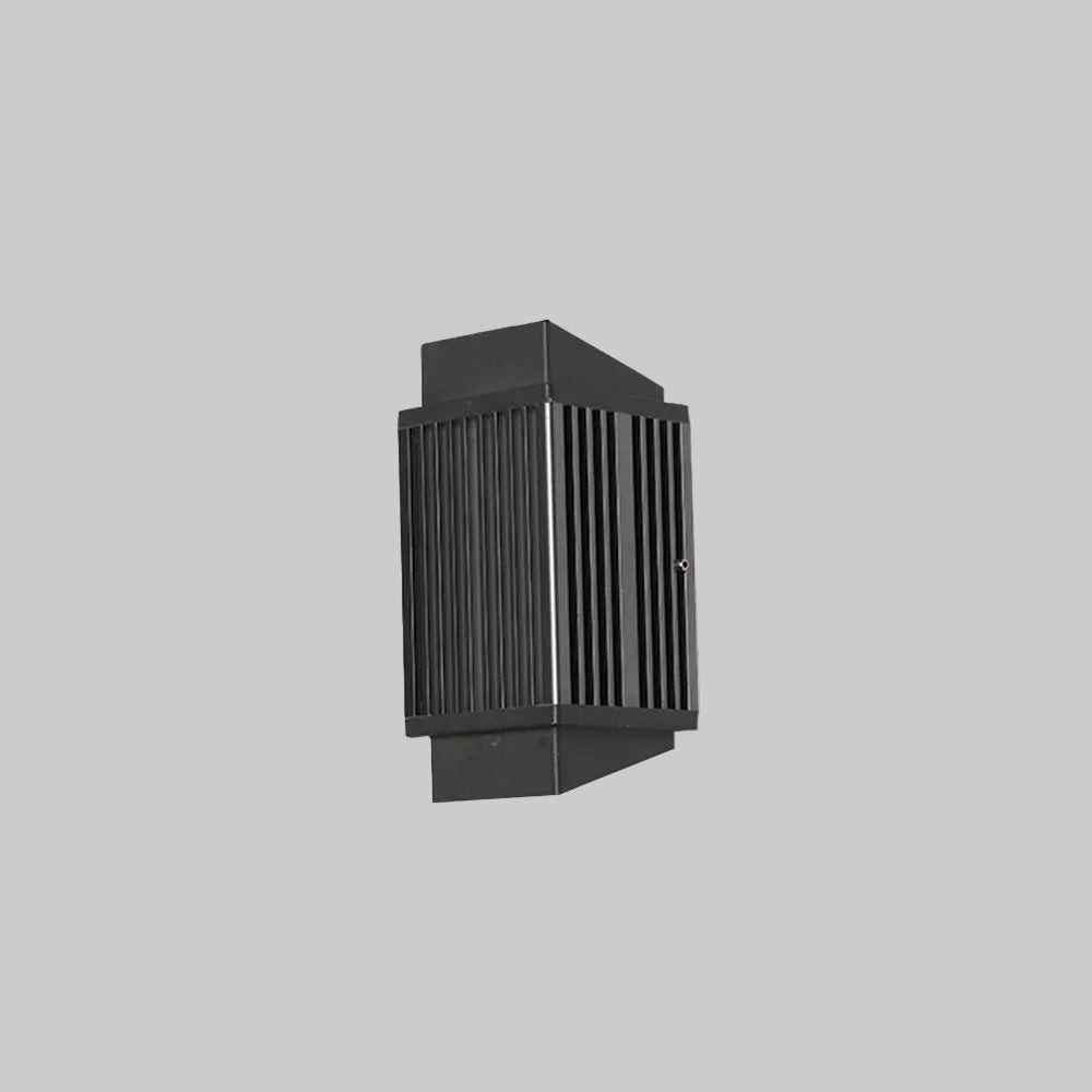 Applique murale extérieure ronde ou rectangulaire Ray – LED métal noir, 8 W ou 27 W