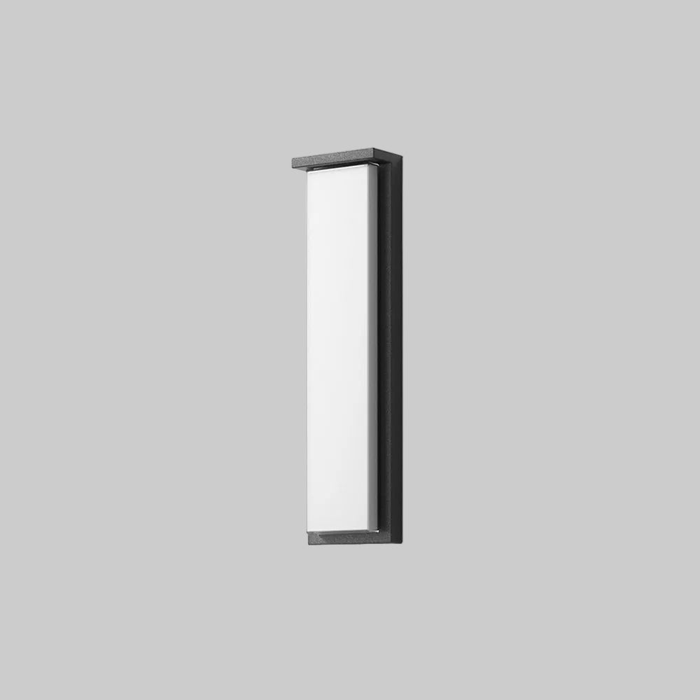 Applique murale extérieure rectangulaire longue Ray – Métal noir, solaire ou filaire, 35 ou 60 cm