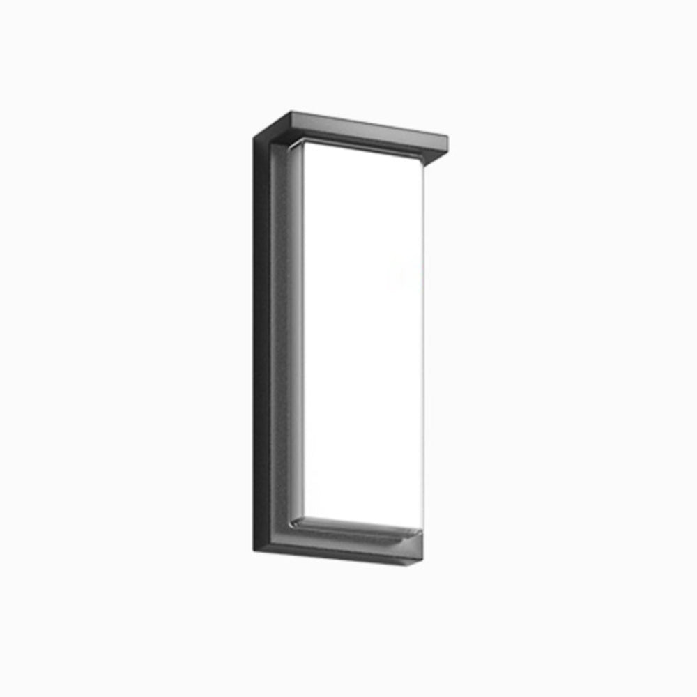 Applique murale extérieure rectangulaire longue Ray – Métal noir, solaire ou filaire, 35 ou 60 cm