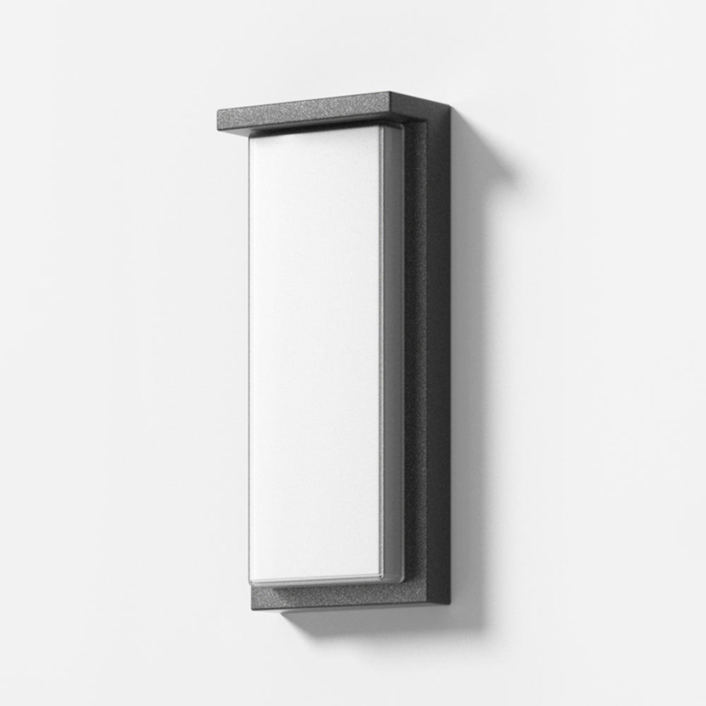 Applique murale extérieure rectangulaire longue Ray – Métal noir, solaire ou filaire, 35 ou 60 cm