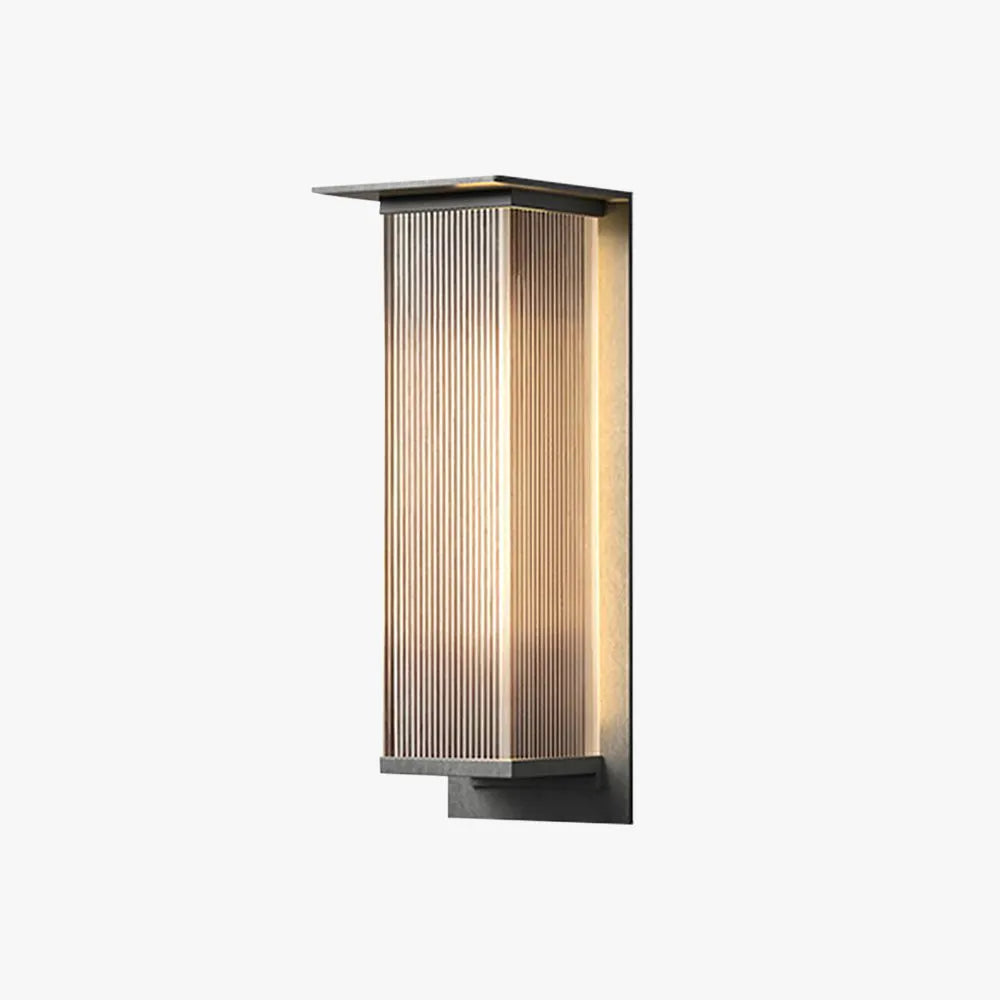 Applique murale extérieure rectangulaire Ray – LED en métal noir et acrylique, IP68