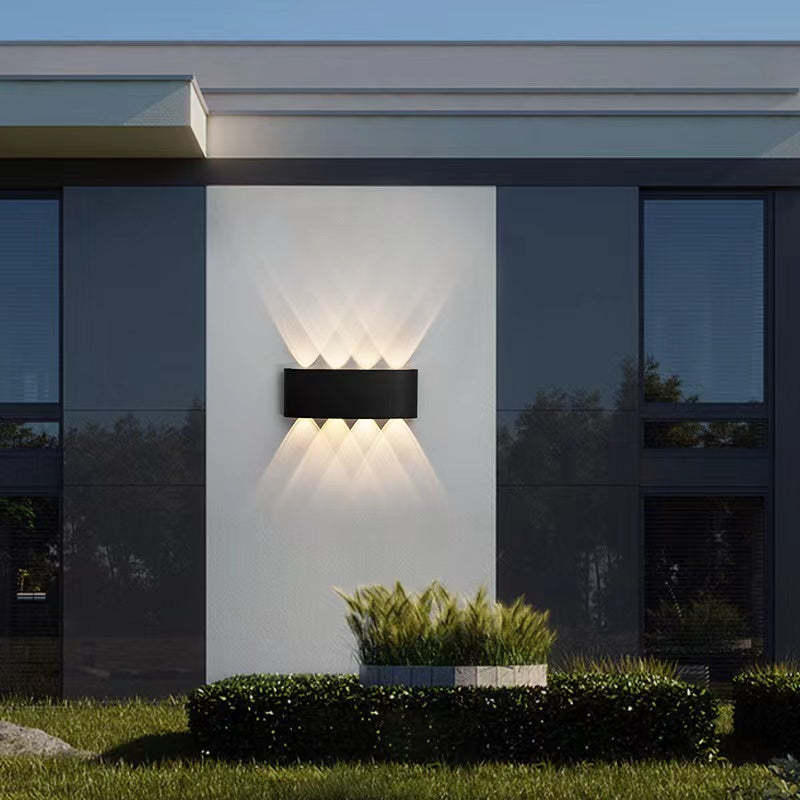 Applique murale extérieure rectangulaire Tronix – LED effet vague, noire ou blanche