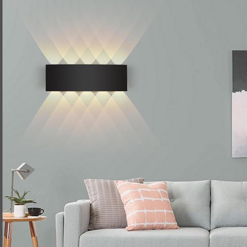 Applique murale extérieure rectangulaire Tronix – LED effet vague, noire ou blanche