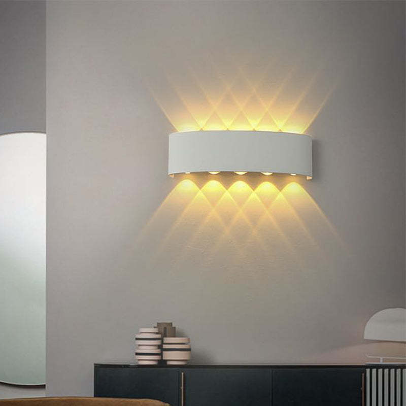 Applique murale extérieure rectangulaire Tronix – LED effet vague, noire ou blanche