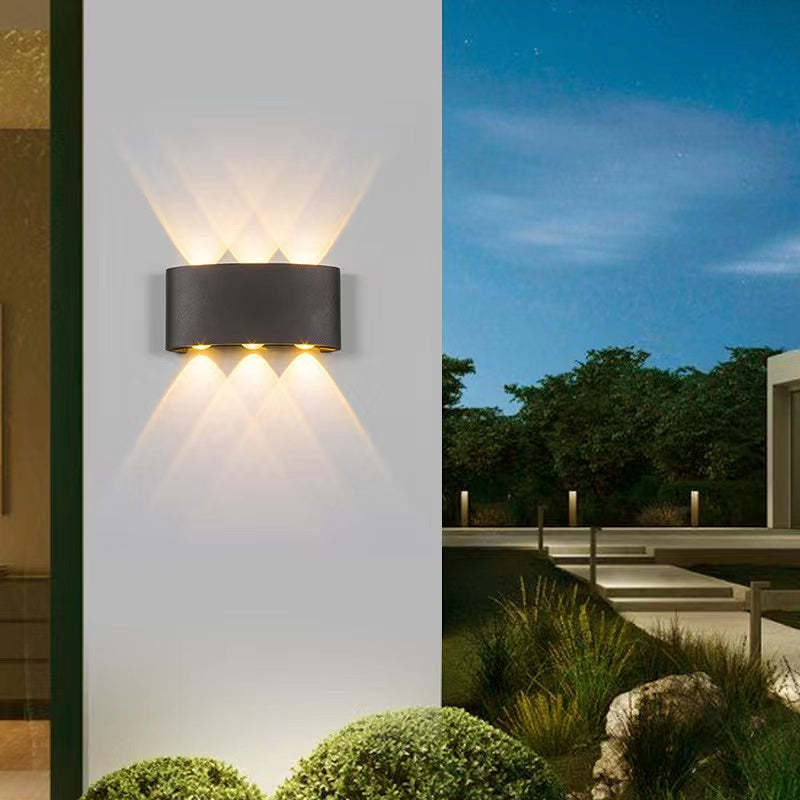 Applique murale extérieure rectangulaire Tronix – LED effet vague, noire ou blanche