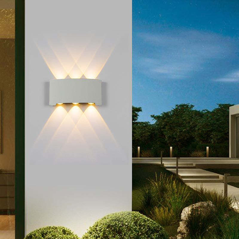 Applique murale extérieure rectangulaire Tronix – LED effet vague, noire ou blanche