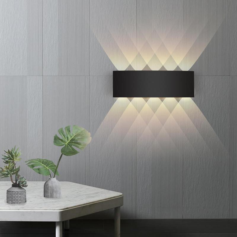 Applique murale extérieure rectangulaire Tronix – LED effet vague, noire ou blanche
