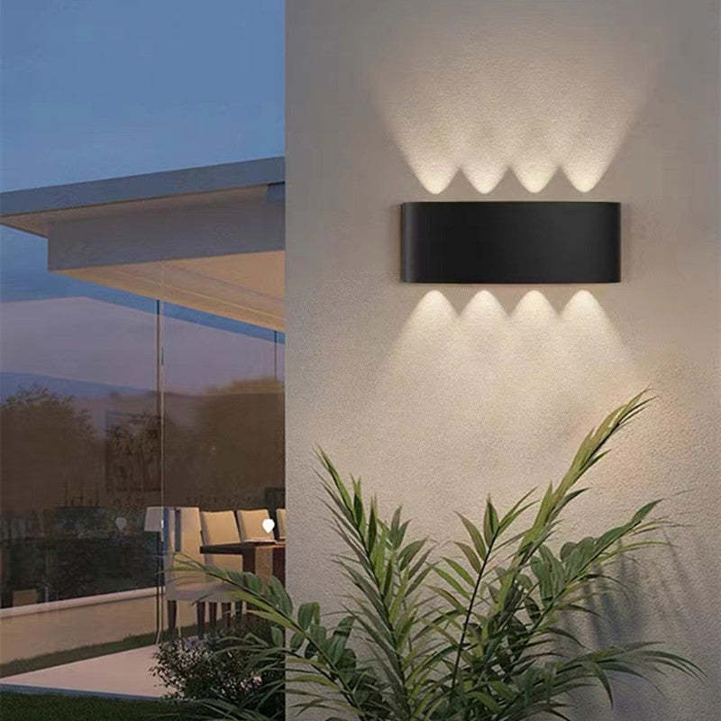 Applique murale extérieure rectangulaire Tronix – LED effet vague, noire ou blanche