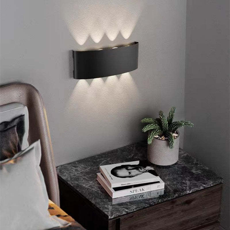 Applique murale extérieure rectangulaire Tronix – LED effet vague, noire ou blanche
