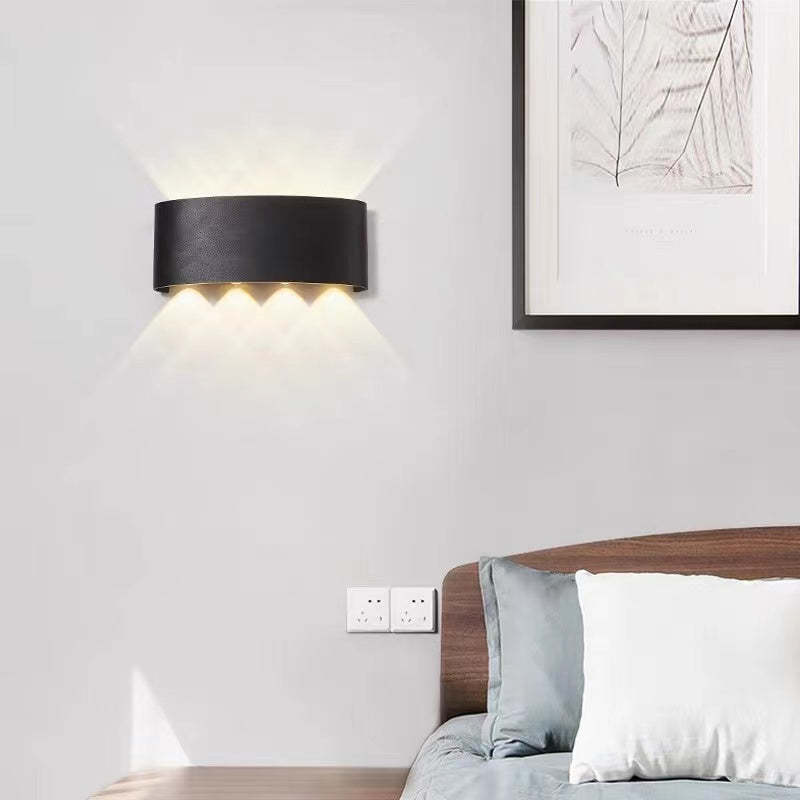 Applique murale extérieure rectangulaire Tronix – LED effet vague, noire ou blanche