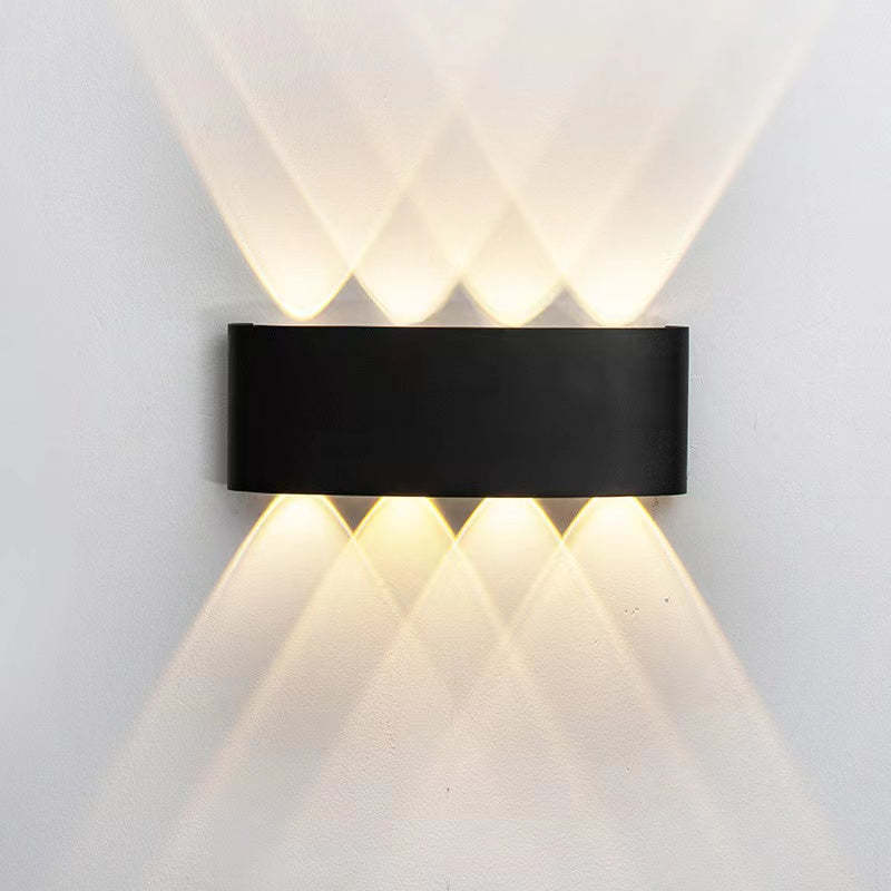 Applique murale extérieure rectangulaire Tronix – LED effet vague, noire ou blanche