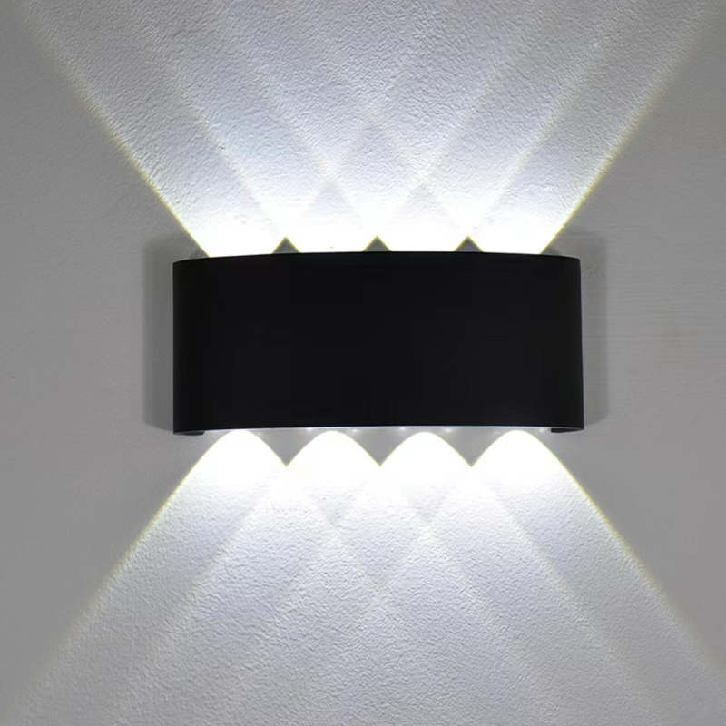 Applique murale extérieure rectangulaire Tronix – LED effet vague, noire ou blanche