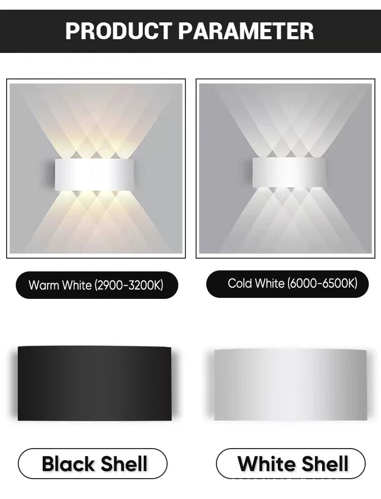 Applique murale extérieure rectangulaire Tronix – LED effet vague, noire ou blanche