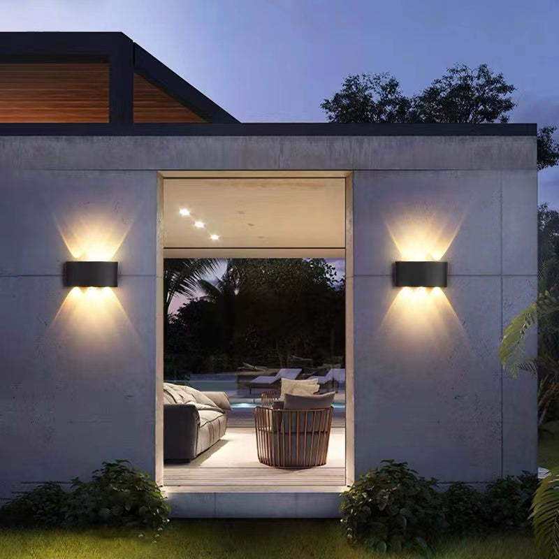 Applique murale extérieure rectangulaire Tronix – LED effet vague, noire ou blanche