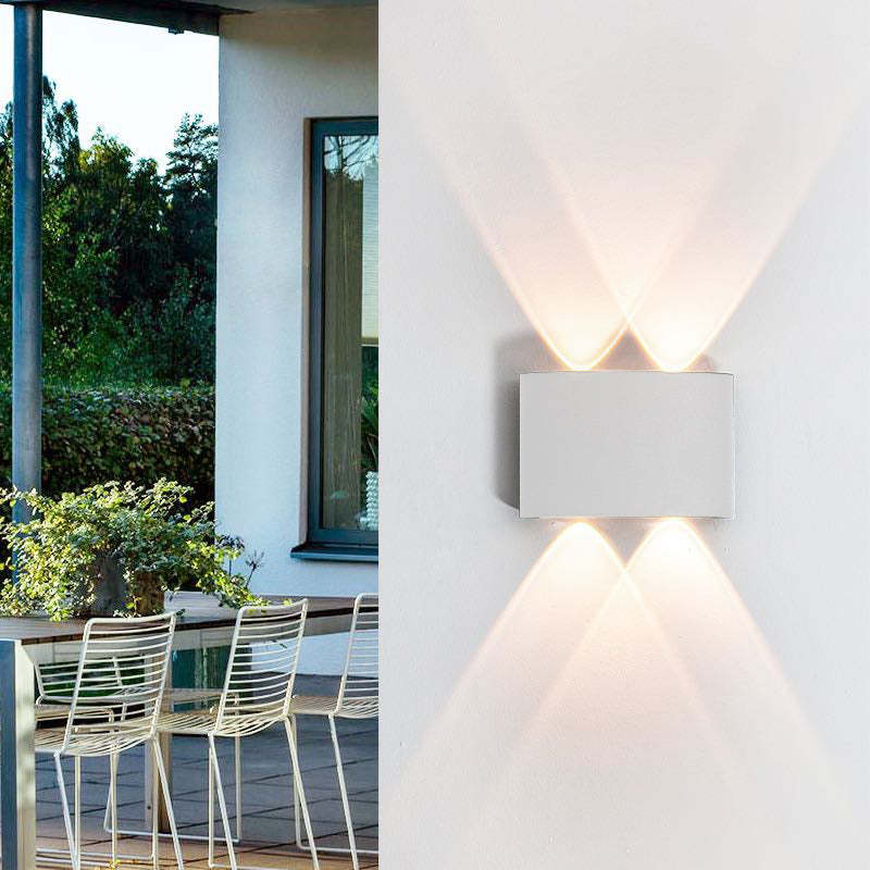 Applique murale extérieure rectangulaire Tronix – LED effet vague, noire ou blanche