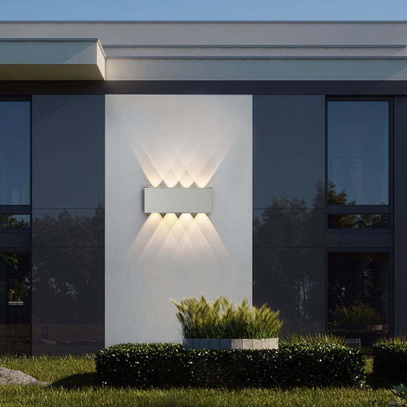 Applique murale extérieure rectangulaire Tronix – LED effet vague, noire ou blanche