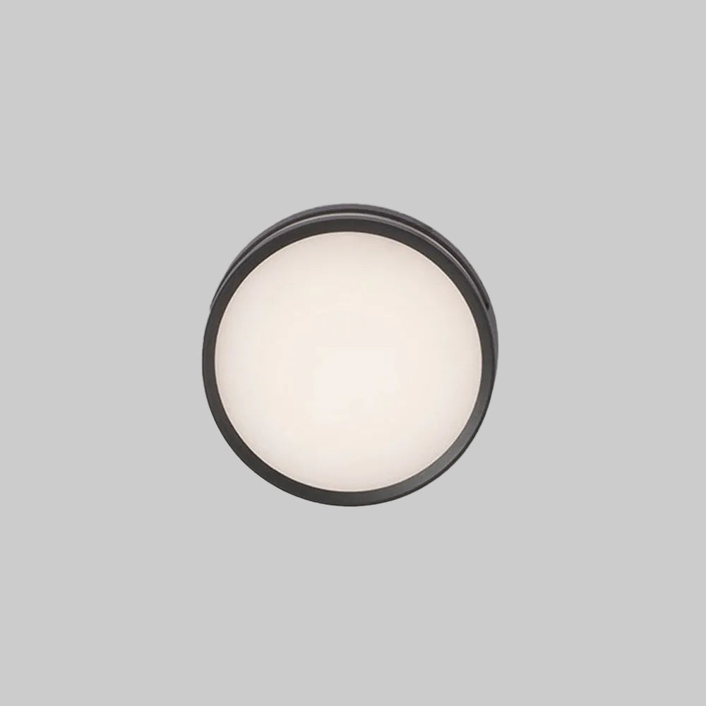 Applique murale extérieure ronde Ray – LED étanche en métal noir, blanc chaud 13 W