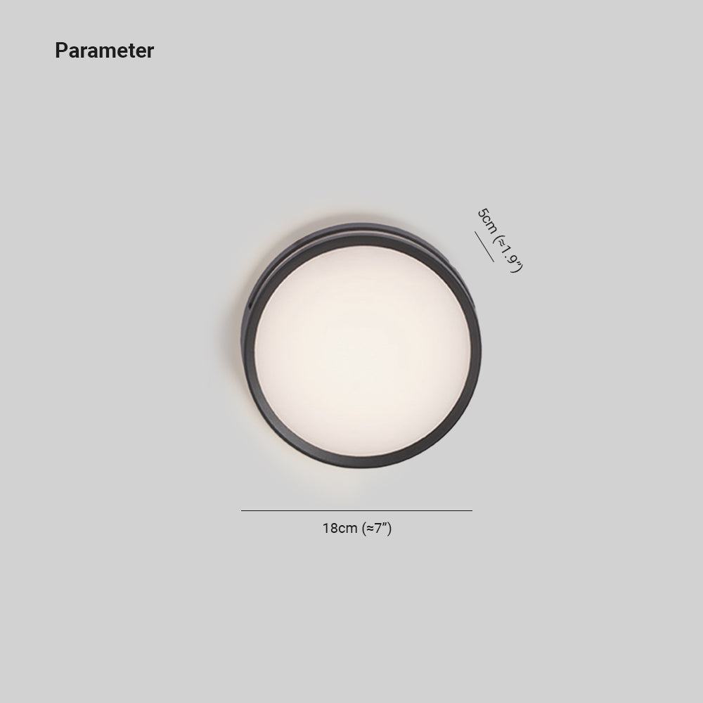 Applique murale extérieure ronde Ray – LED étanche en métal noir, blanc chaud 13 W