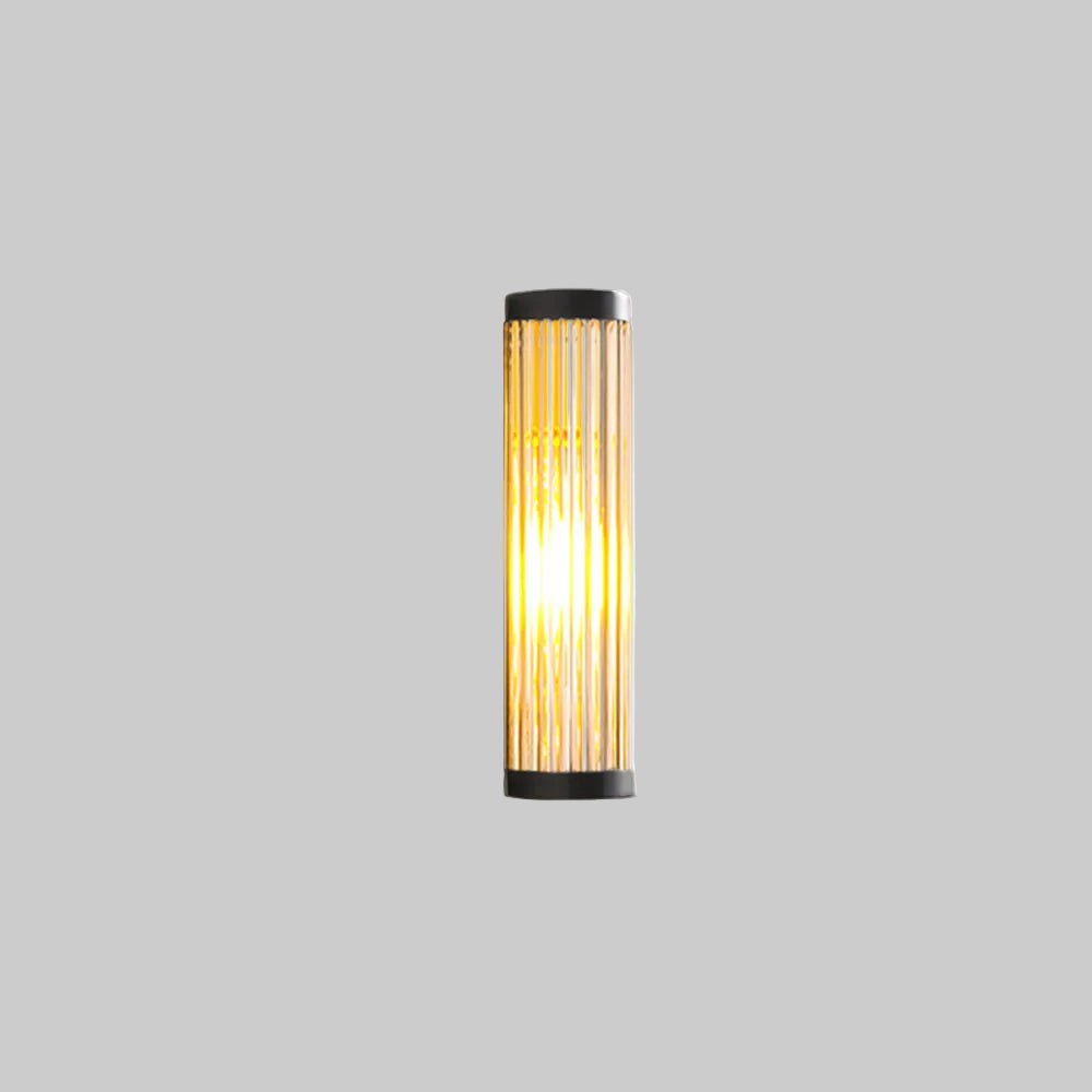 Applique murale extérieure semi-cylindrique Yoru – Métal noir et verre, LED étanche