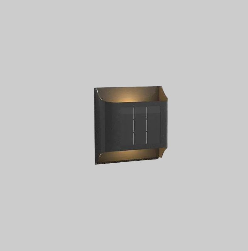 Applique murale extérieure solaire up & down Ray – Métal noir, rectangulaire, 5 longueurs
