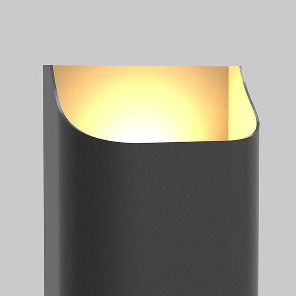 Applique murale extérieure solaire up & down Ray – Métal noir, rectangulaire, 5 longueurs
