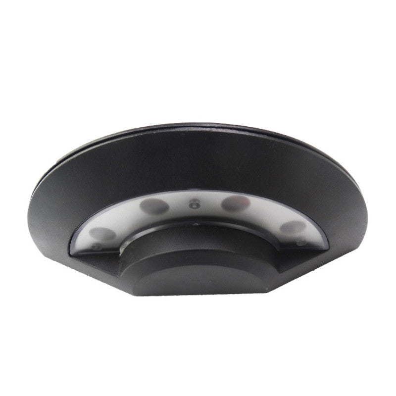 Applique murale extérieure soucoupe Ray – LED en aluminium noir, blanc chaud 3000 K