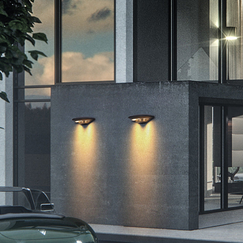 Applique murale extérieure soucoupe Ray – LED en aluminium noir, blanc chaud 3000 K