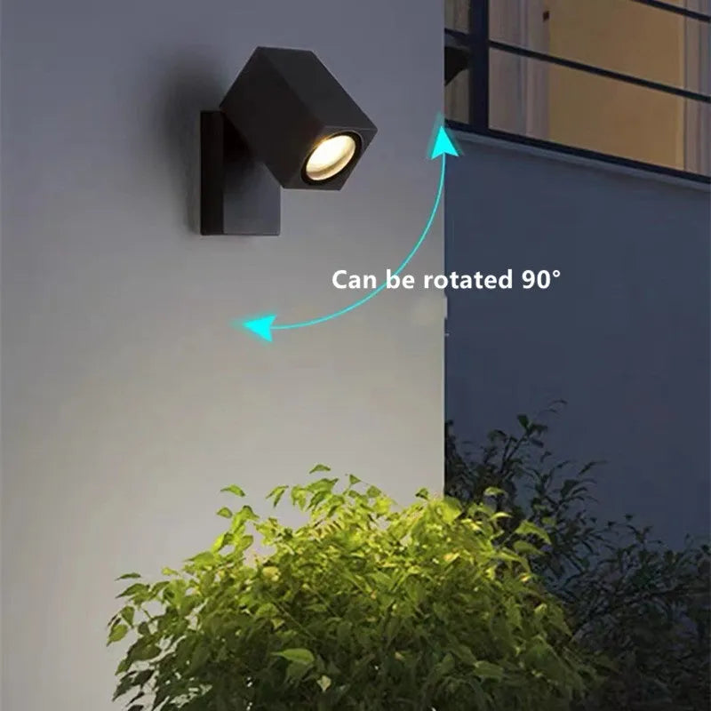 Applique murale extérieure orientable Artiq – Spot LED en métal noir IP65