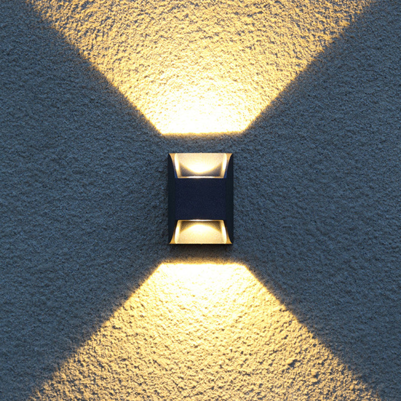 Applique murale extérieure up & down Ray – Compacte en métal noir, 9 ou 12 cm