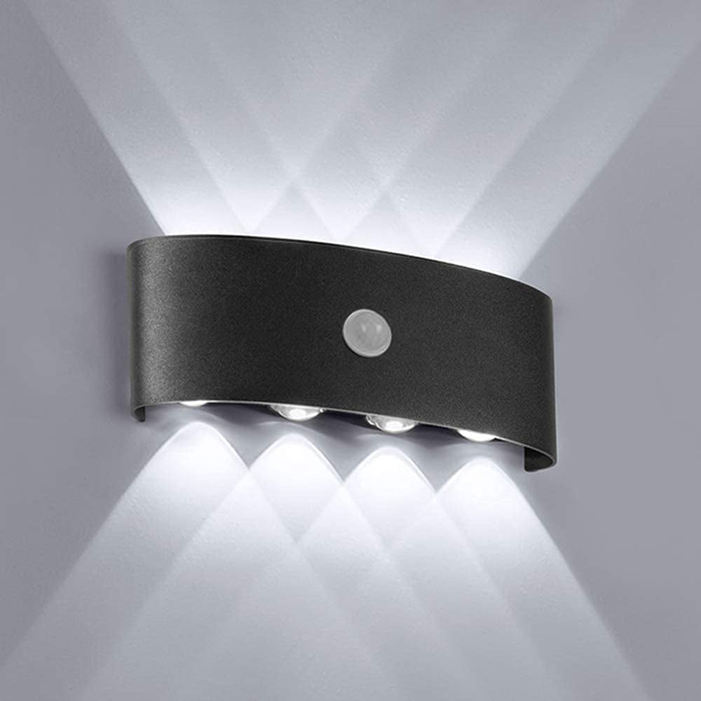 Applique murale extérieure up & down Ray – Noir / Blanc froid / Détecteur de mouvement