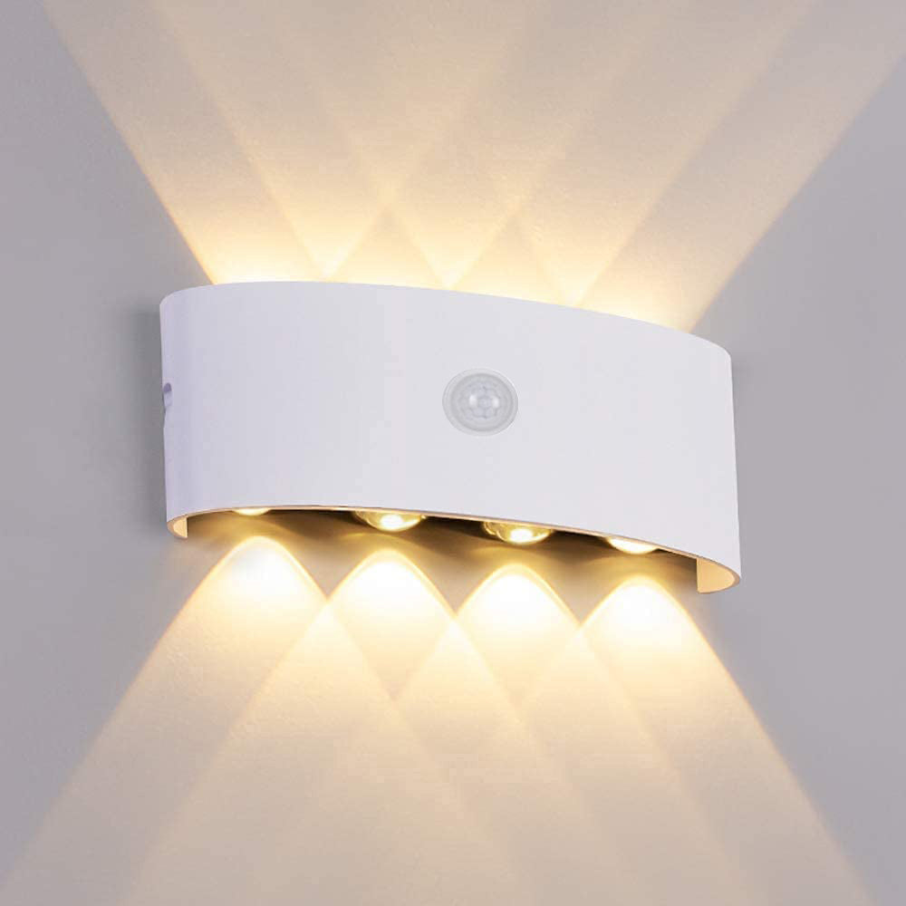 Applique murale extérieure up & down Ray – Blanc / Blanc chaud / Détecteur de mouvement