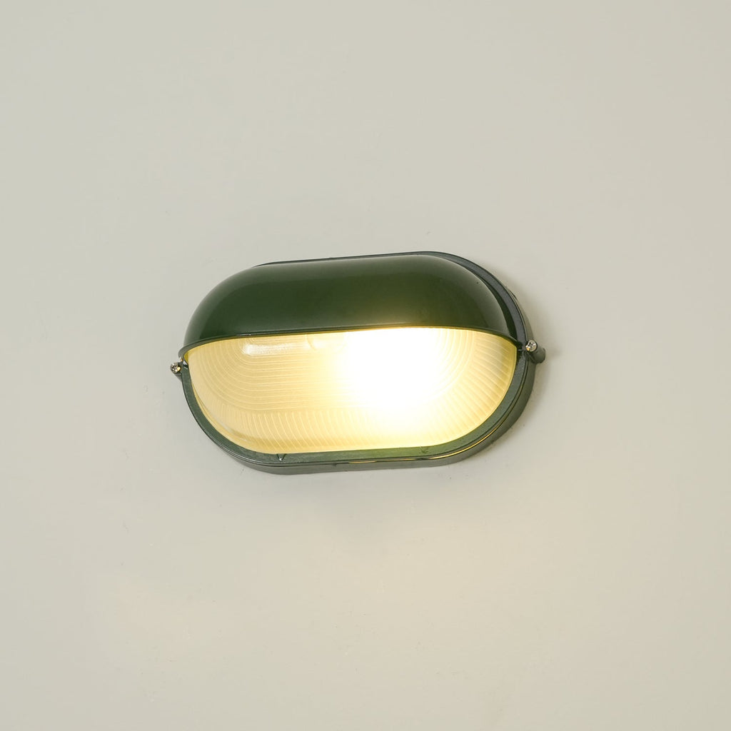 Applique murale extérieure en verre strié Nico – L 28 cm / Vert