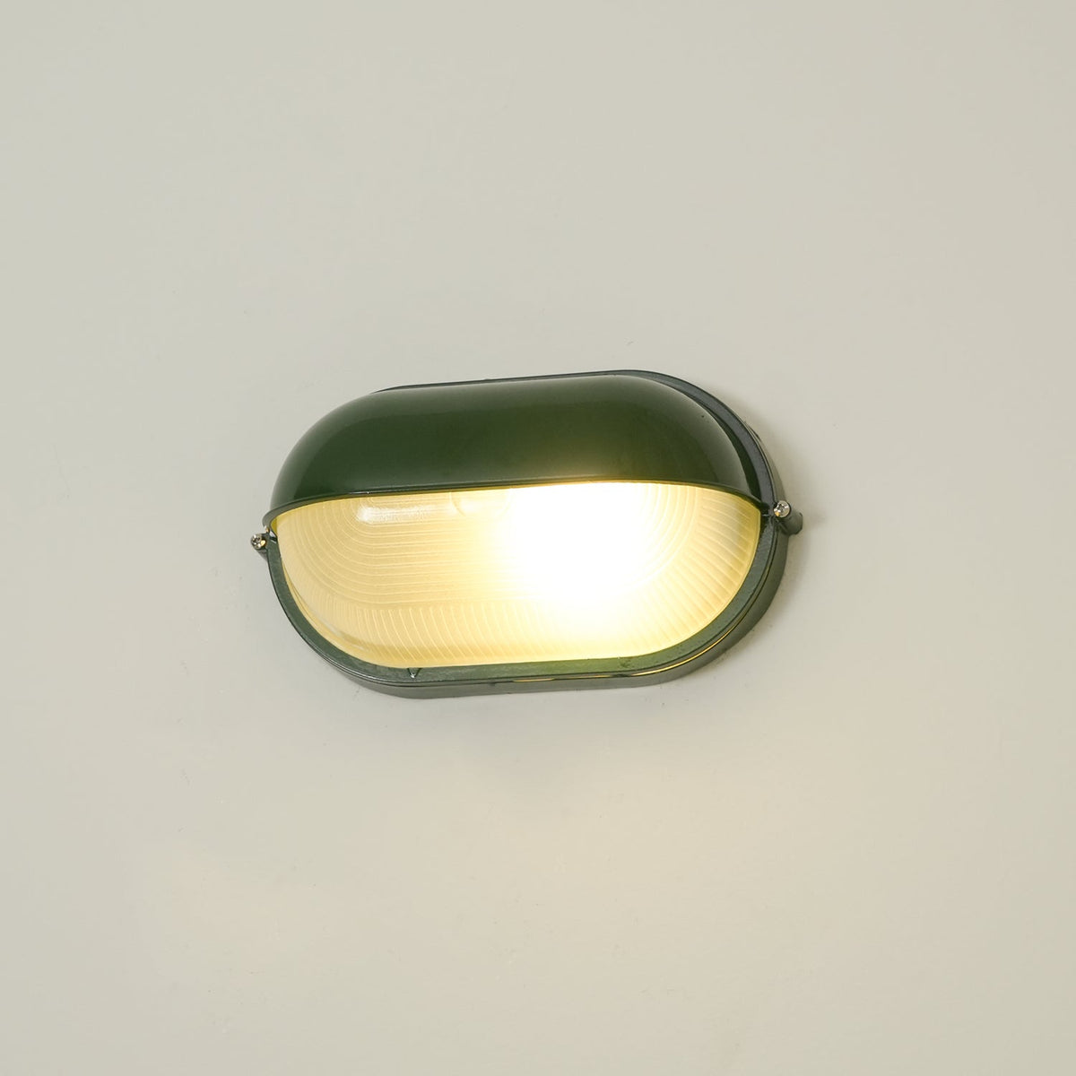 Applique murale extérieure en verre strié Nico – L 28 cm / Vert