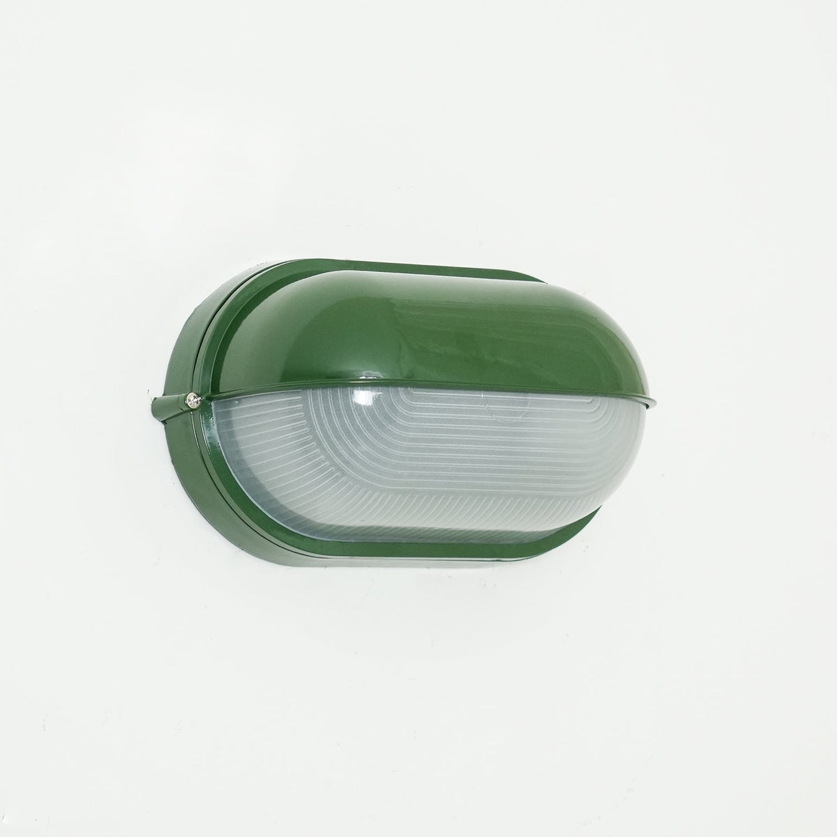 Applique murale extérieure en verre strié Nico – Ovale industrielle, noire ou verte