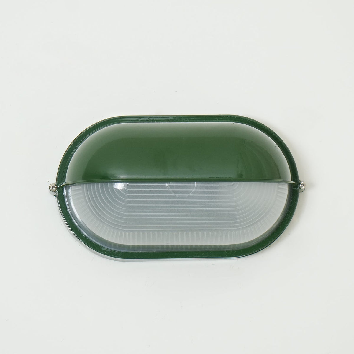 Applique murale extérieure en verre strié Nico – Ovale industrielle, noire ou verte