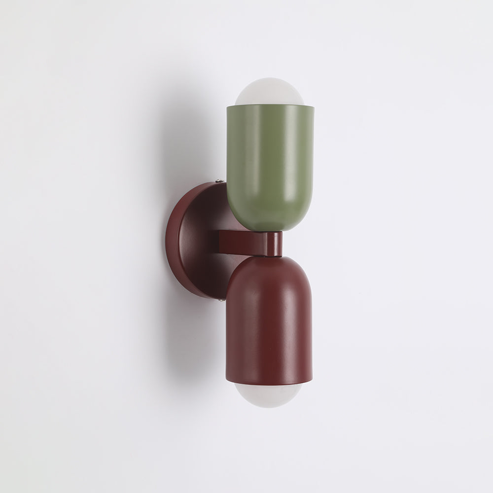 Applique murale double tête Kira – Métal coloré, vert, rose, rouge ou beige