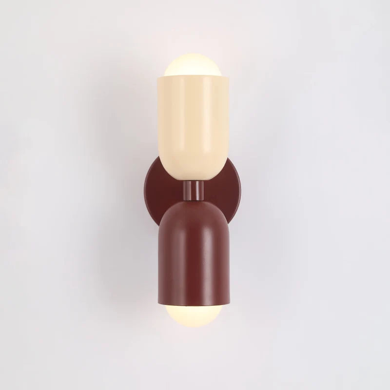 Applique murale double tête Kira – Rouge et blanc