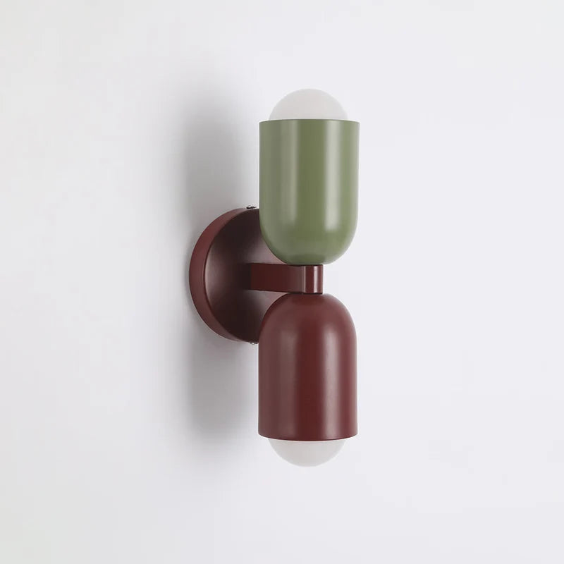 Applique murale double tête Kira – Rouge et vert
