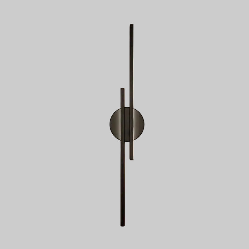 Applique murale LED en métal Elgo – Disque et lignes, noire ou blanche