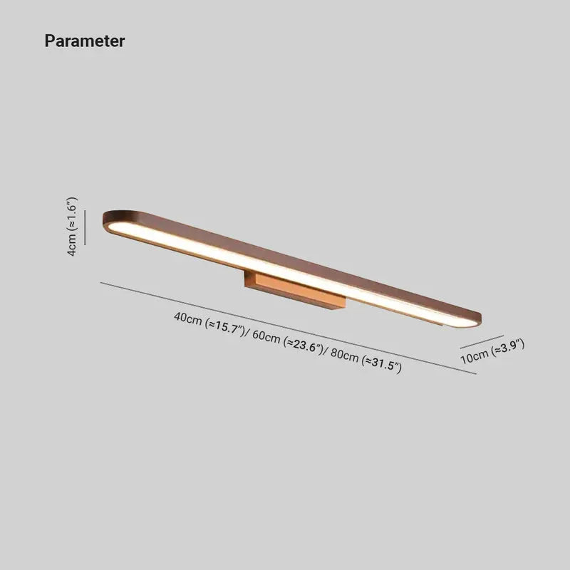Applique murale LED incurvée Luxa – Barre au-dessus du miroir, noire ou café