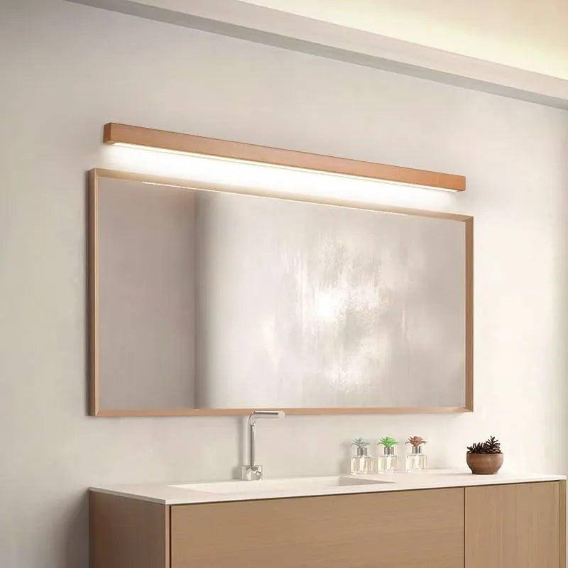 Applique murale linéaire en bois Muto – LED 3 températures, idéale au-dessus du miroir