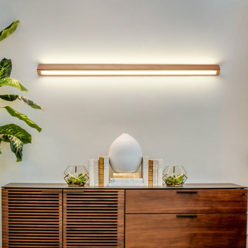 Applique murale linéaire en bois Muto – LED 3 températures, idéale au-dessus du miroir